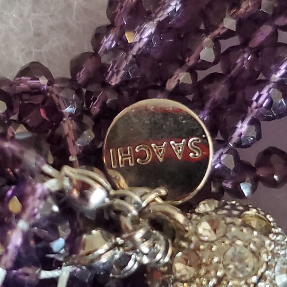 Saachi Multi Amethyst Short Crystal Necklace READ - Picture 2 of 11